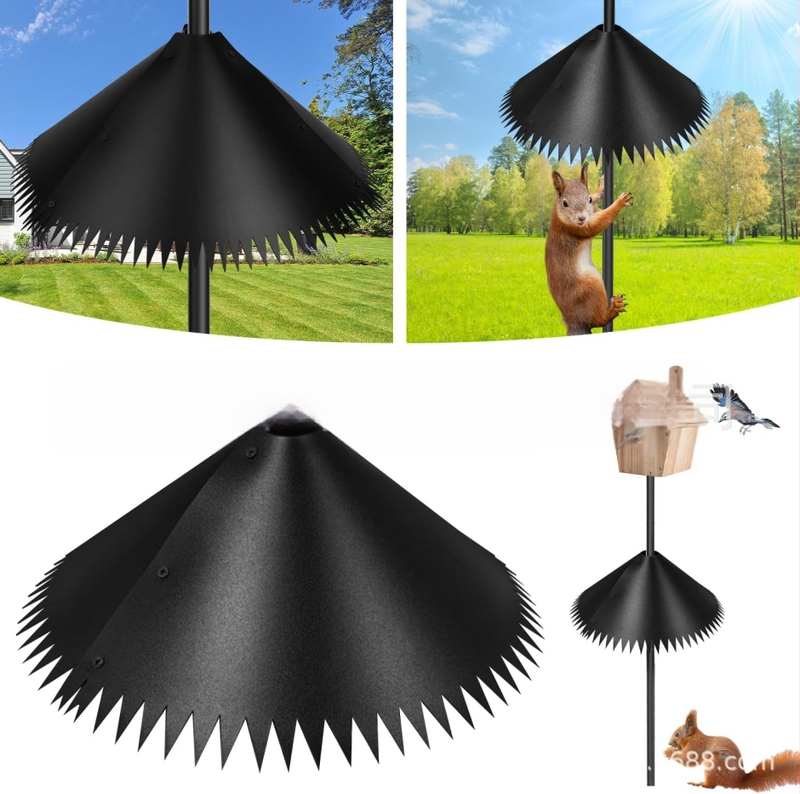 Ornito lesyklėlė su rat shield ir squirrel baffle, PVC medžiaga, lauko kabinamas ant stulpo.