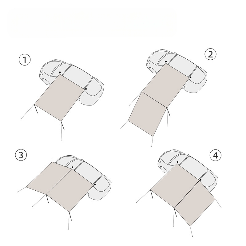 WILDWANDER Automašīnas sānu nojume – Oxford audums ar vinila pārklājumu, 3000 mm ūdensizturība, SUV sānu telts saules un lietus aizsardzībai, ārējai patvērumam