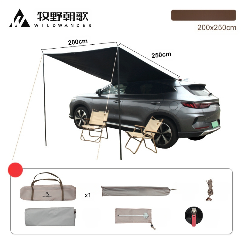 WILDWANDER Automašīnas sānu nojume – Oxford audums ar vinila pārklājumu, 3000 mm ūdensizturība, SUV sānu telts saules un lietus aizsardzībai, ārējai patvērumam