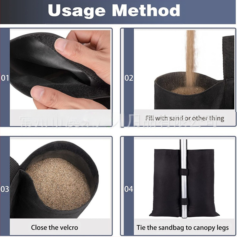 Ārējā teltij smilšu soma, Oxford audums, ūdensizturīgs un pretvēja, paplašināšanas dizains, iepakots PE somā