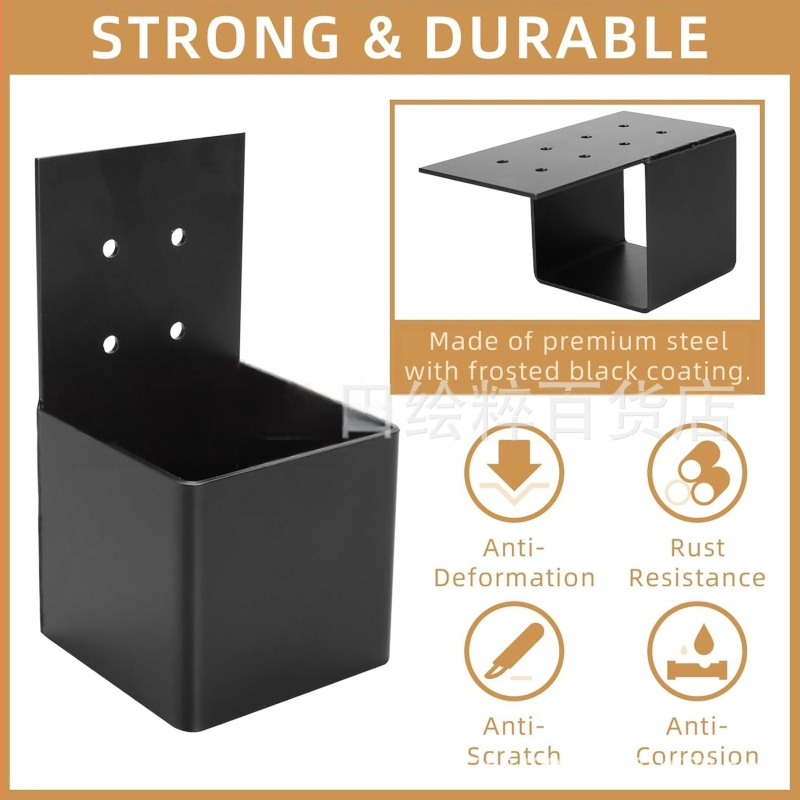 Pergola korlát tartó csatlakozó — galvanizált acélból, modell BB-56, alkalmas pavilonhoz, rattan kerethez és fedett terasz korlátjához, modern minimalista stílus, porfesték bevonat.