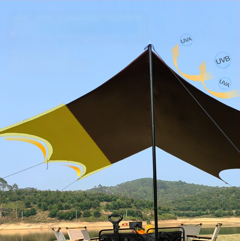 Canopy telts kempingam no Oxford auduma, tauriņa forma (ūdensizturība 3000mm)