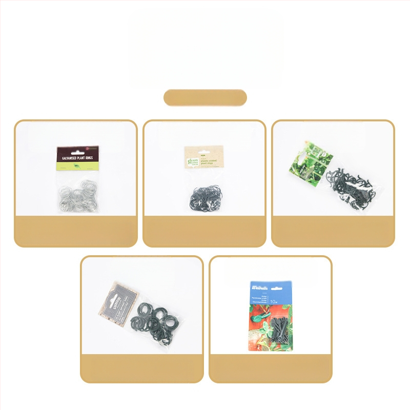 Zhixiao Комплект за градина – крепеж за закрепване на растения и цветя, галванизиран метал с пластично покритие, лента за подвързване, за фиксиране