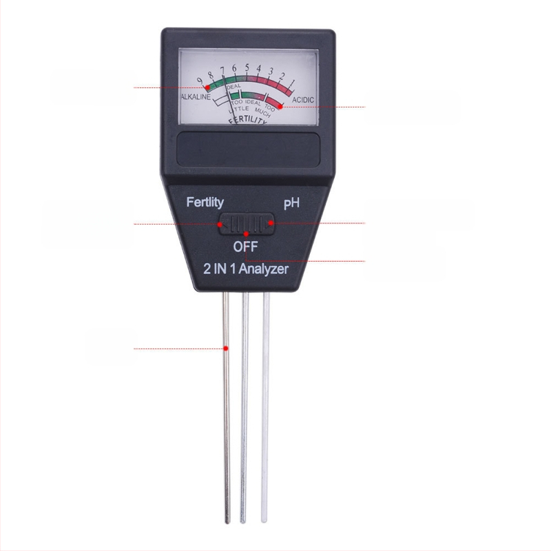Divu funkciju augsnes detektors – pH precizitāte 0,1, modelis TPH01801, augsnes diagnostikas instruments