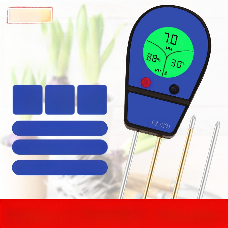 Detector de pH al solului cu afișaj digital pentru pH, temperatură și umiditate, LY201, precizie ±1