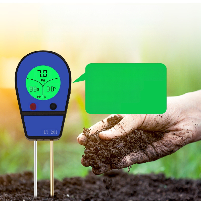 Detector de pH al solului cu afișaj digital pentru pH, temperatură și umiditate, LY201, precizie ±1