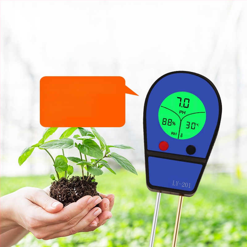 Detector de pH al solului cu afișaj digital pentru pH, temperatură și umiditate, LY201, precizie ±1