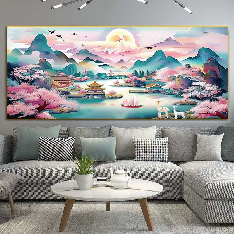 Σετ κεντήματος με σταυροβελονιά Mona Lisa – Τοπίο σε βαμβακερό ύφασμα, 11CT