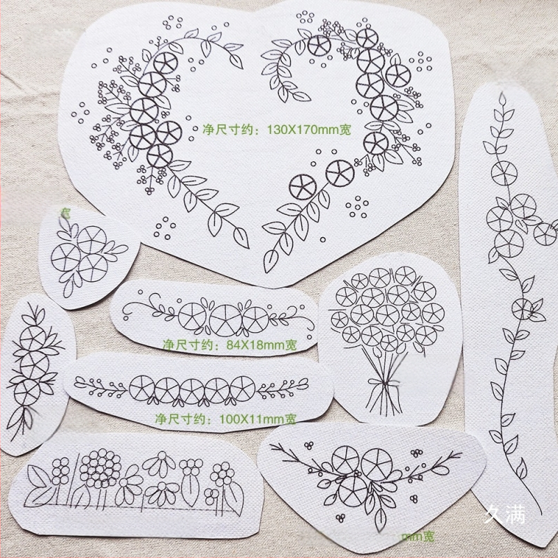 DIY siuvinėta aplikacija su vandens tirpstančiu pagrindu, siuvimui marškinėliams, megztiniams ir džinsams