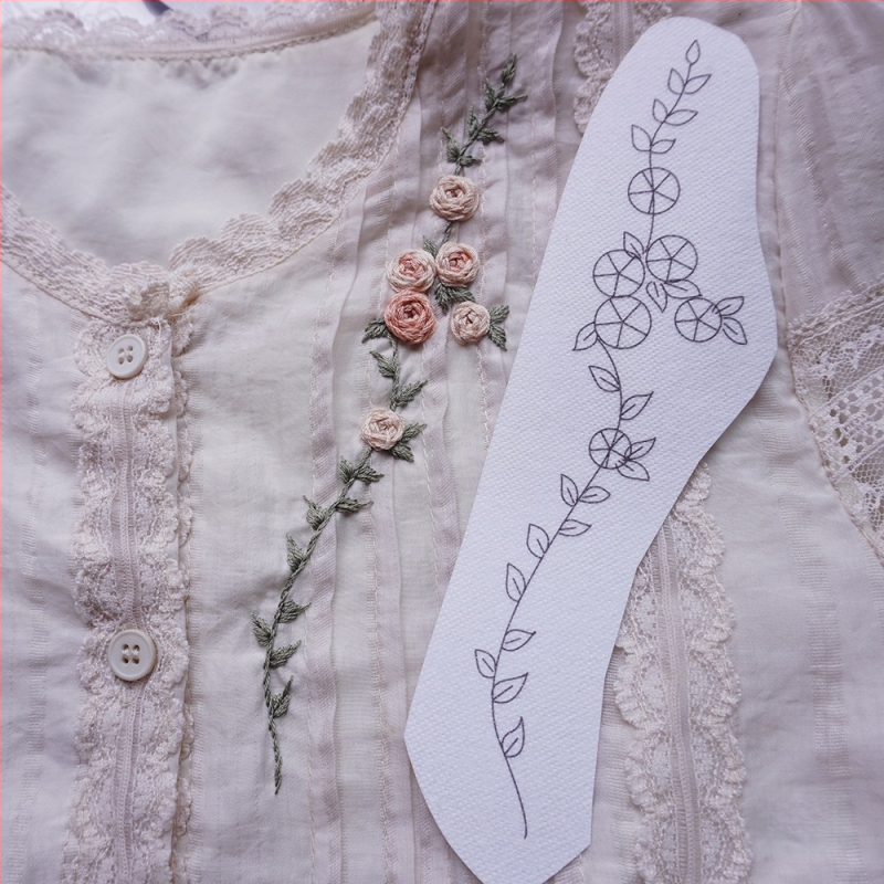 DIY siuvinėta aplikacija su vandens tirpstančiu pagrindu, siuvimui marškinėliams, megztiniams ir džinsams