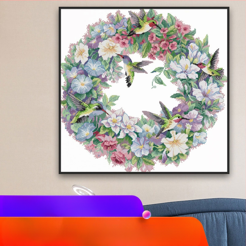 Keresztszemes készlet nappali díszítéshez, 11CT pamutvászon, egyoldalas hímzés