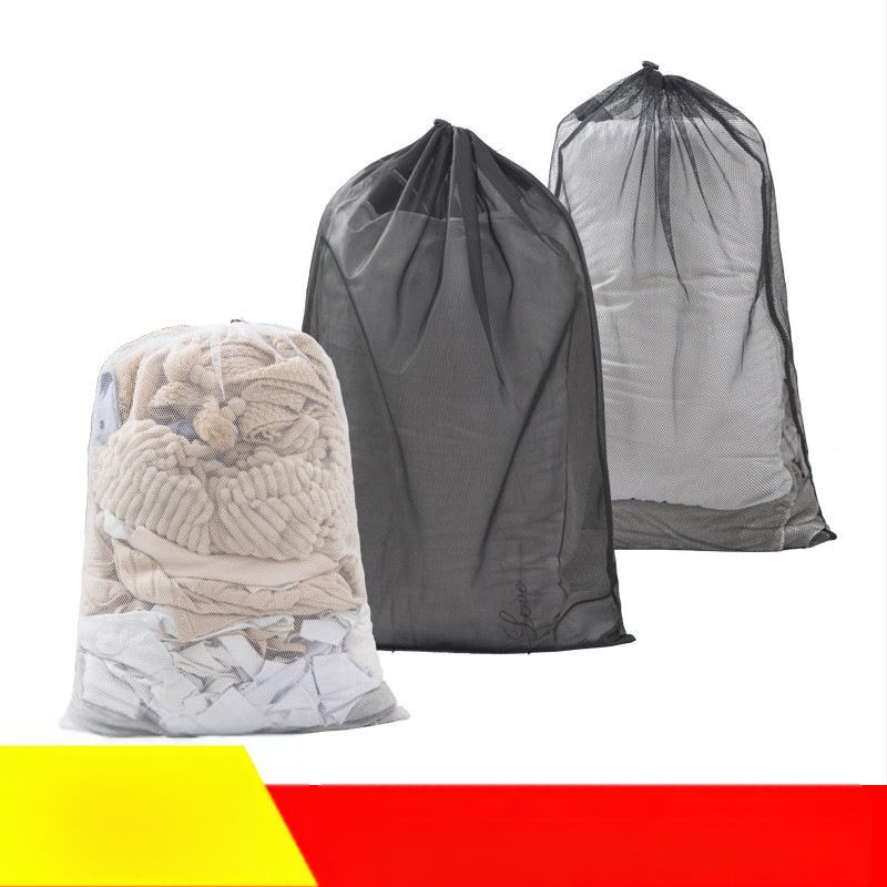 Itin didelis skalbinių maišas su raišteliu, plonu ir stambų tinklelį, drabužių priežiūrai, užuolaidoms ir pledams — poliesteris, Tianlu