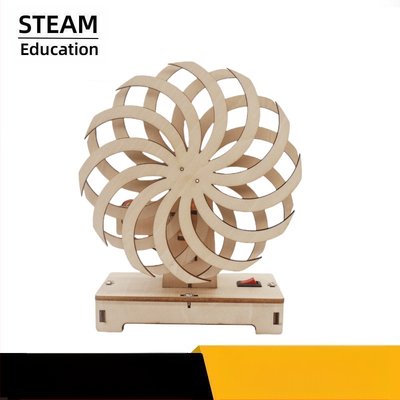 DIY zinātnes eksperimentu komplekts — koka logs ar optisko ilūziju, piemērots 7–14 gadiem, zīmols Maker Coldplay, ar video vadlīniju