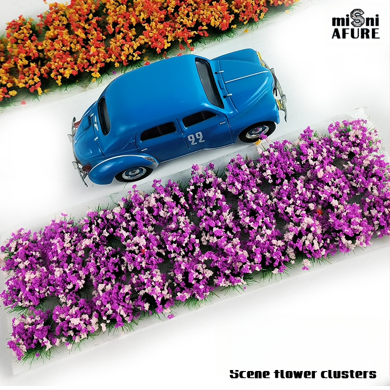 Моделен миниатюрен пейзаж с групи цветя – от смола, Times miniature model, 1 кутия/30 броя, DIY възможно, сглобен
