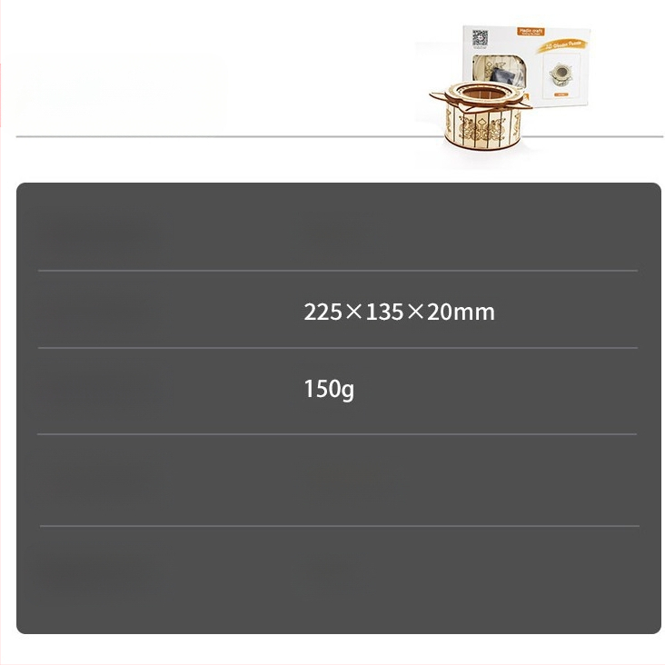 Rankų darbo medinis trimatės dėlionės rinkinys iš Hedin Craft — DIY, pritaikomas, 7–14 metų