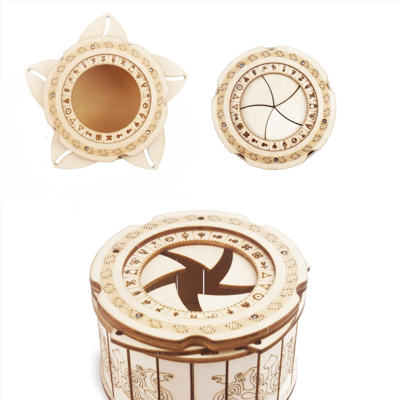 Rankų darbo medinis trimatės dėlionės rinkinys iš Hedin Craft — DIY, pritaikomas, 7–14 metų