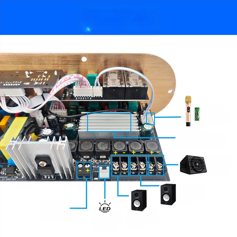 Πλακέτα Ενισχυτή Ισχύος D900, Bluetooth 2.1 καναλιών, Υψηλή Ισχύς 3116