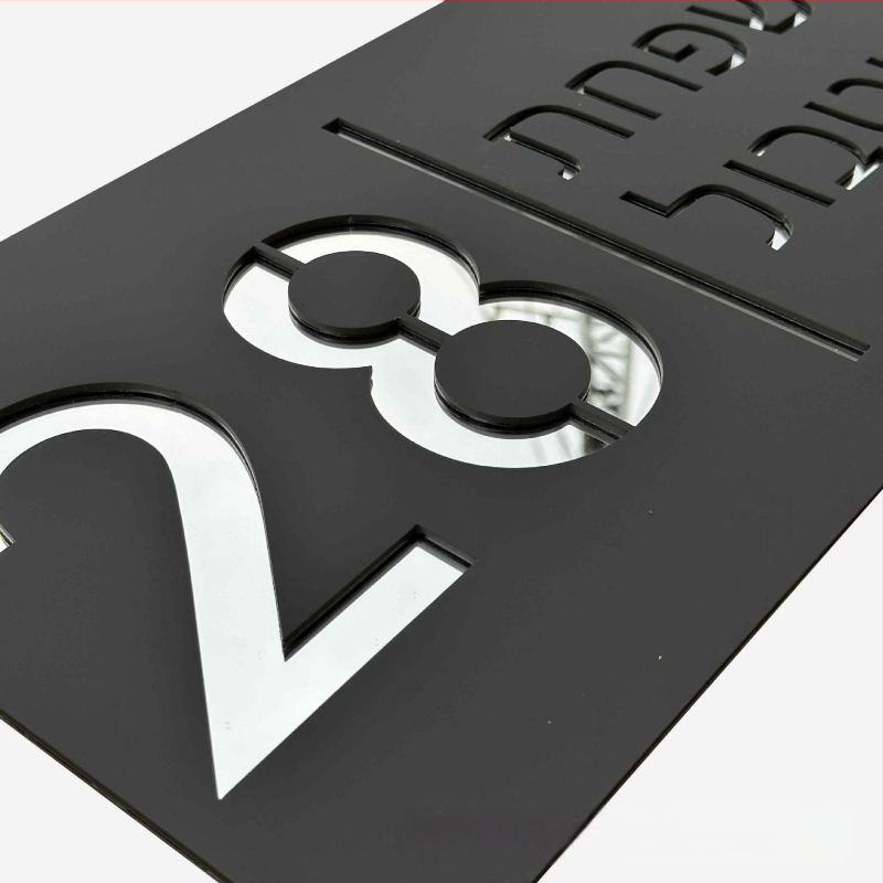 Akrilo adreso numerio plokštelė, pritaikyta viešbučiams ir butams