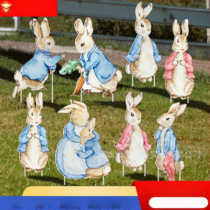 Κηπουρική ταμπέλα με κοντάρι για Πασχαλινό κουνέλι σε εξωτερικό κήπο - ρετρό στυλ, Ocean μάρκα