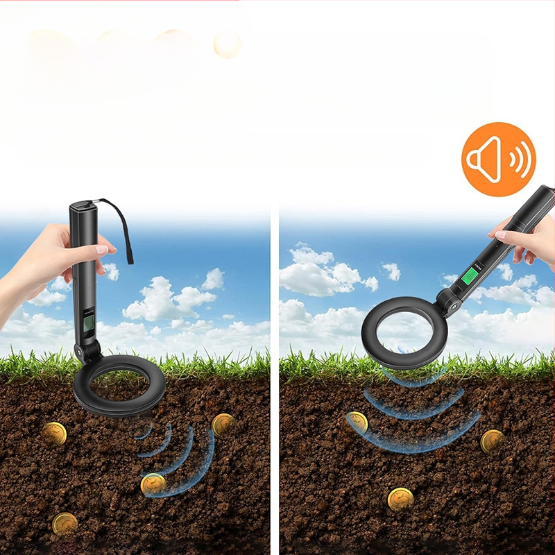 Rokas metāla detektors, pārnēsājams, saliekams, augstas precizitātes, ārējais detektors
