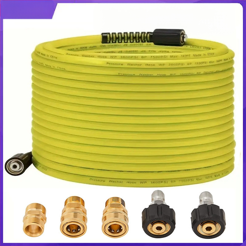 Високонапорен маркуч за автомобилно измиване с резба M22-14, PVC, 7500 psi, дължина 6–20 m, модел JF-085