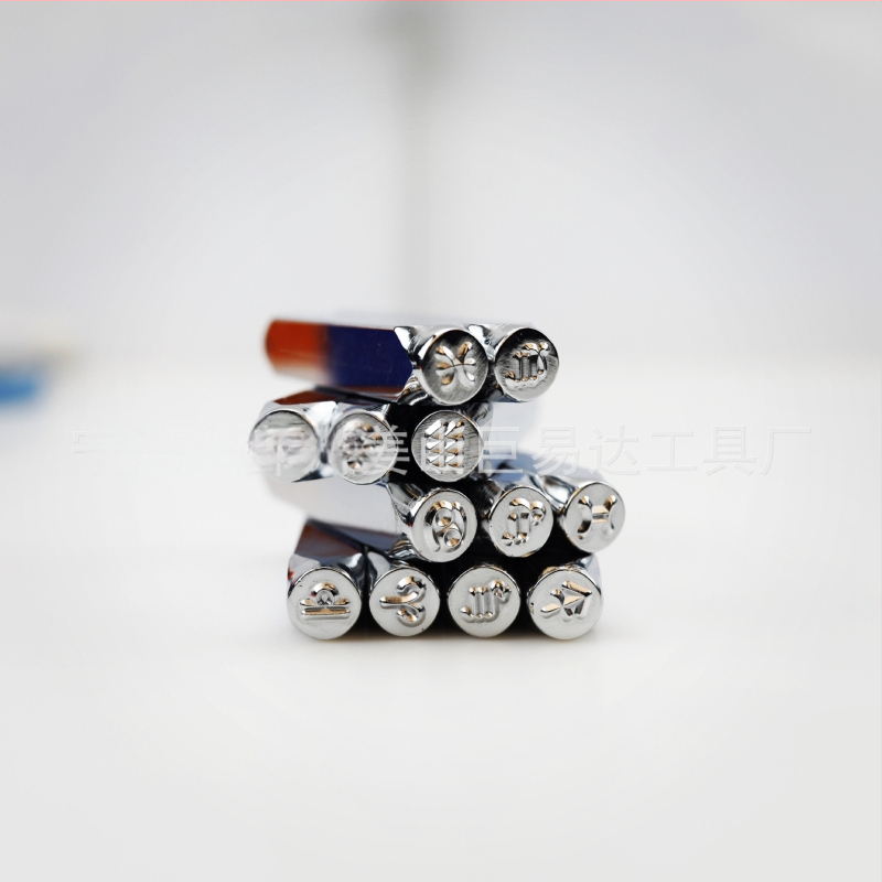 JYD 40Cr електропокрита стоманена печатна матрица за рисунка, стил Констелация, 6 мм, комплект 12 бр.