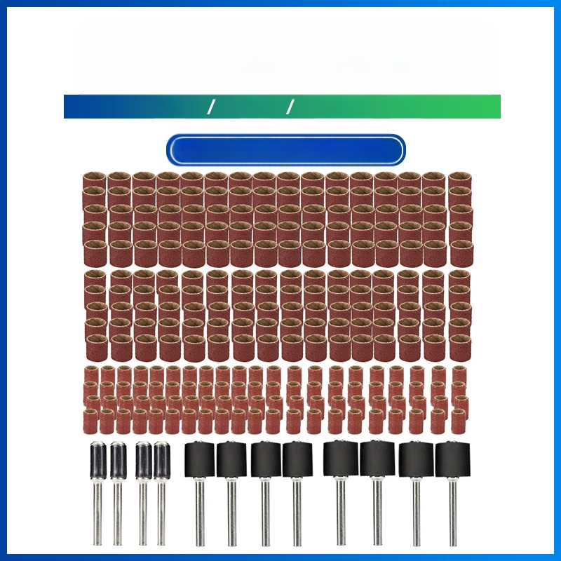 Elektriskais slīpēšanas galvas komplekts, 252 gab., cilindriskā slīpēšanas galva, 80 graudu smilšpapīra riņķi meistarībai