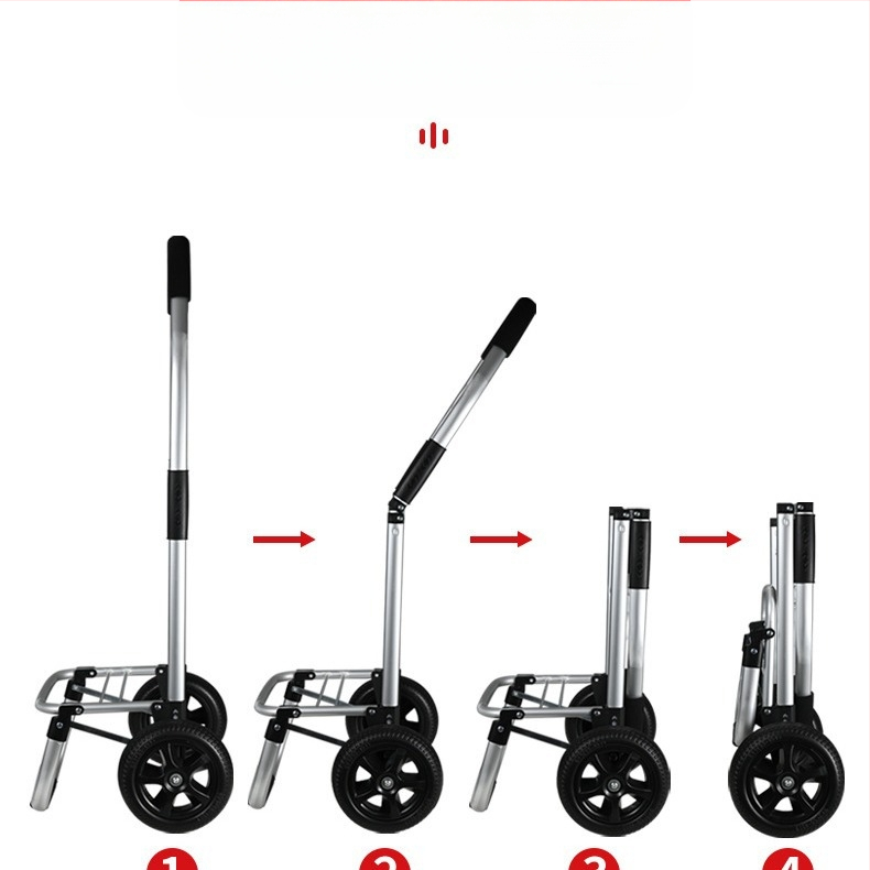 Αναδιπλούμενο καρότσι αγορών από κράμα αλουμινίου για οικιακή χρήση, φορητό