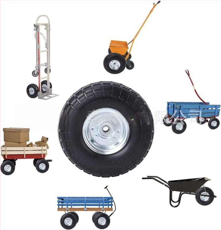 Solidais rats noliktavas ratiņiem – PU putu rats, metāla spieķi, iekšējā kamera, maksimālā slodze 265 kg, maksimālais gaisa spiediens 200 psi, pielāgojams gultnis