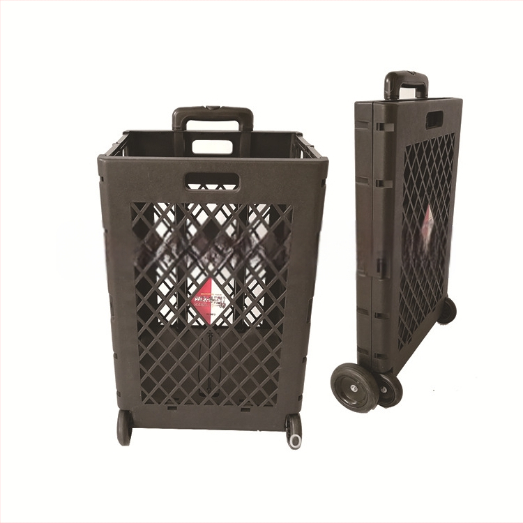 DEAO DA-S32 sulankstomas pirkinių vežimėlis, PP konstrukcija, 35 kg apkrova, tinkamas maisto prekėms