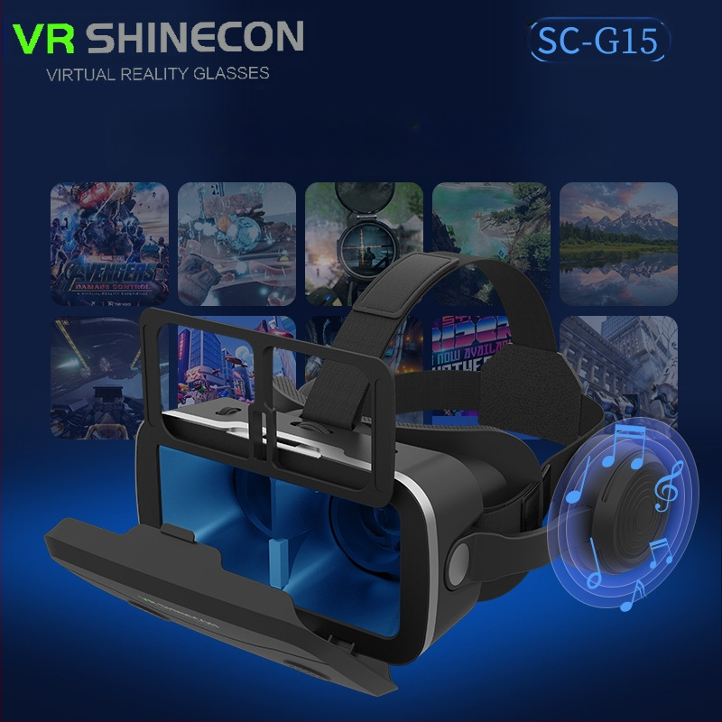 VR akiniai G15E Magic Mirror — 3D, HD akių apsauga, suderinamas su telefonu, suderinamas su ausinėmis