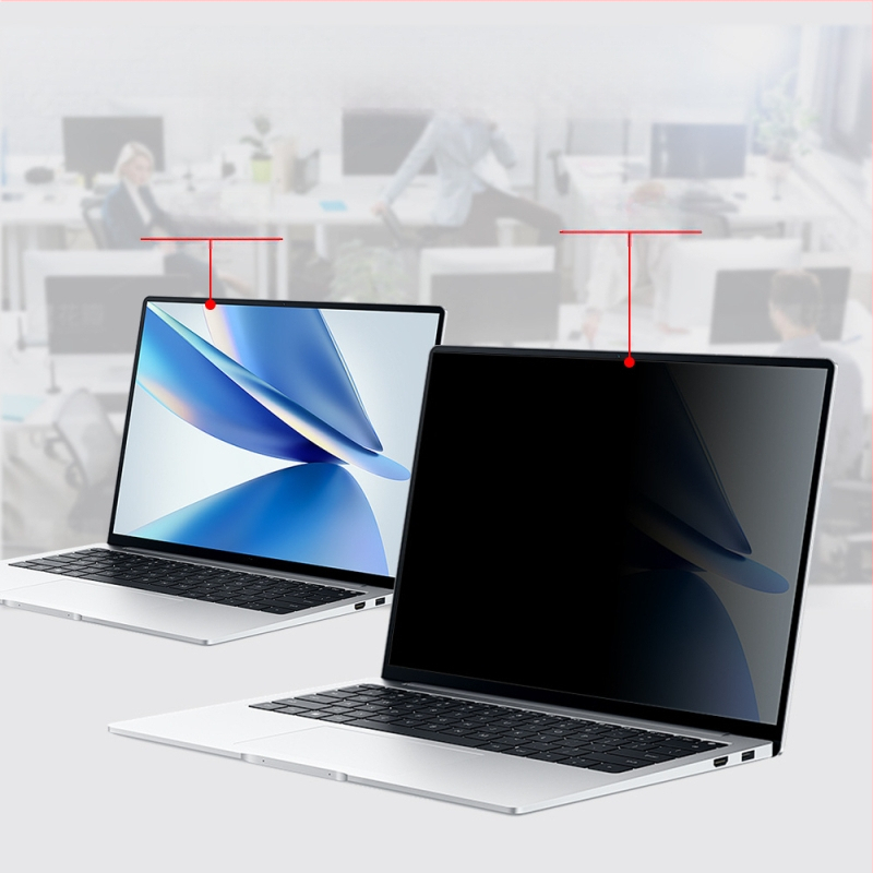 Защитно фолио за поверителен екран на лаптоп – Han xin gao, PET основа, анти-подглядыване и анти-синя светлина, двустранна лепяща лента (OEM)