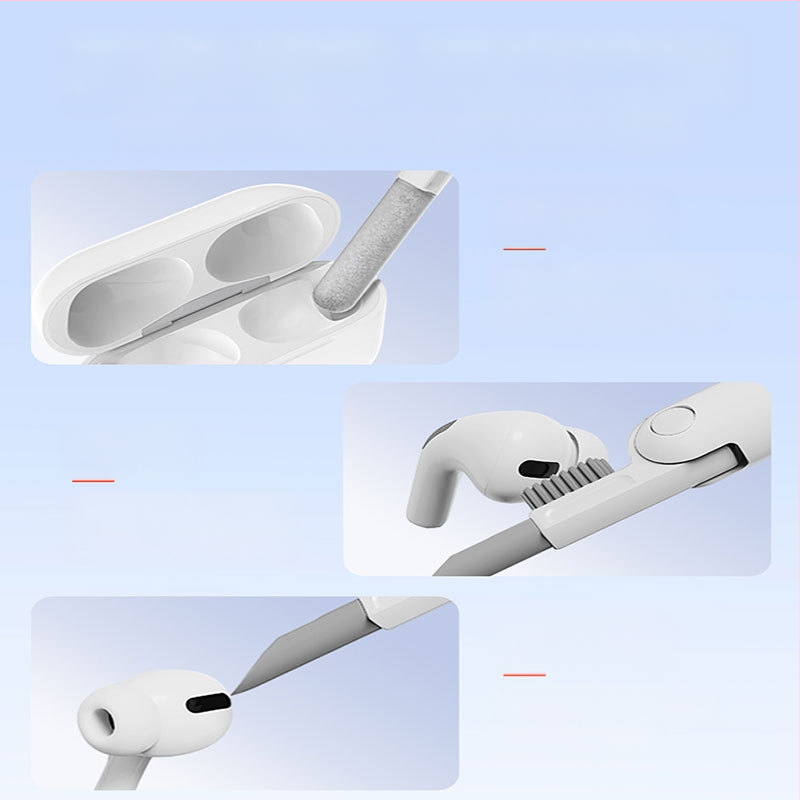 Компютърна четка за почистване – комплект Q6A за лаптопи, мобилни телефони и цифрови камери — ABS + спонж + влакнеста фланела