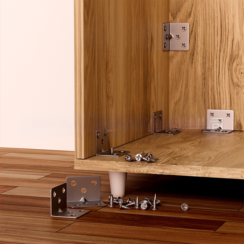 Неръждаема стомана 90° L-образна скоба за мебели | правоъгълно закрепване | широка приложимост | марка ZHCY