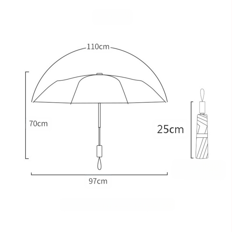 Skėtis su pilno grafikos spauda (Poliesteris 190T, Plieninis rėmas su 8 šakelėmis, Spindulys 62 cm ar daugiau, Svoris 680 g)