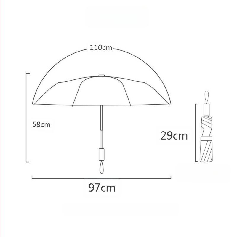 Skėtis su pilno grafikos spauda (Poliesteris 190T, Plieninis rėmas su 8 šakelėmis, Spindulys 62 cm ar daugiau, Svoris 680 g)