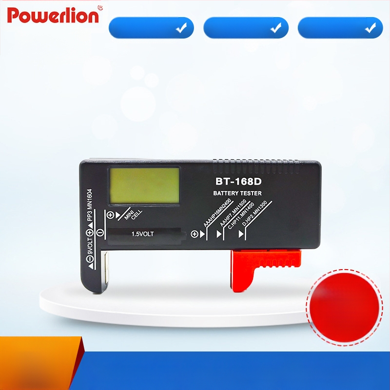 Powerlion nešiojamas LCD ekrano testeris su skaitmeniniu rodmeniu, suderinamas No.5/No.7 mygtukų baterijos, 9V baterijų testeris, daugiafunkcinis matavimo prietaisas