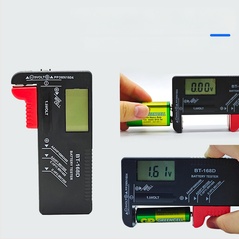 Powerlion nešiojamas LCD ekrano testeris su skaitmeniniu rodmeniu, suderinamas No.5/No.7 mygtukų baterijos, 9V baterijų testeris, daugiafunkcinis matavimo prietaisas