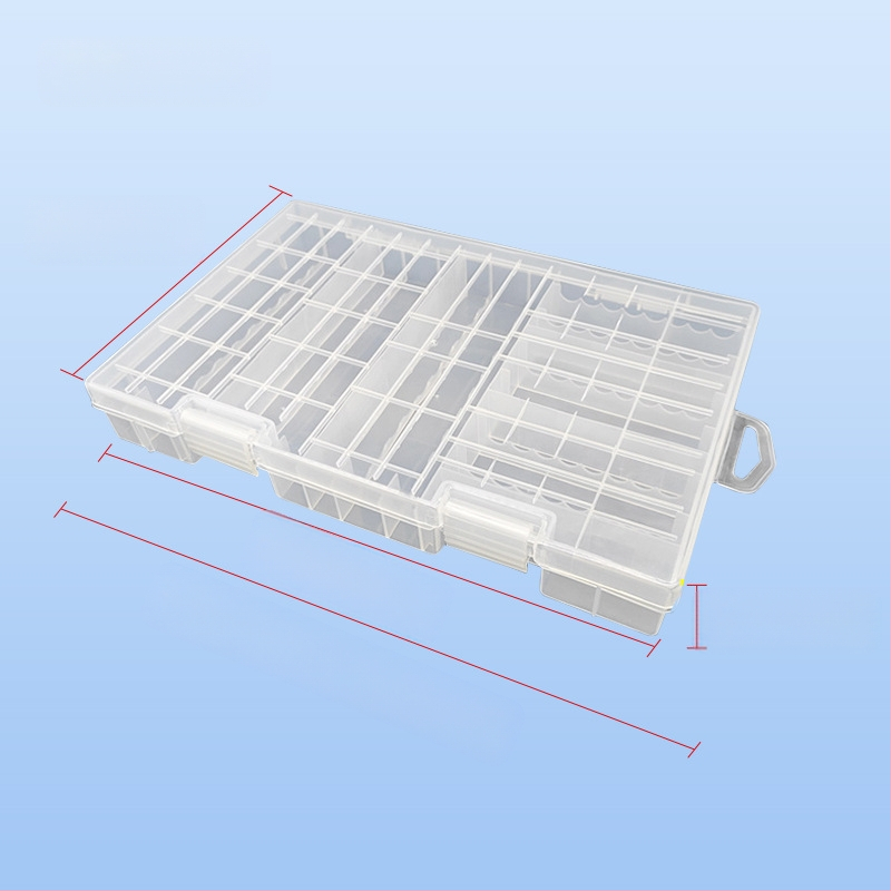 PowerLion кутия за съхранение на батерии с множество отделения – прозрачен организатор, ROHS сертифицирана
