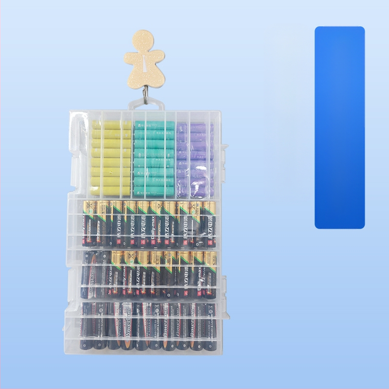 PowerLion кутия за съхранение на батерии с множество отделения – прозрачен организатор, ROHS сертифицирана