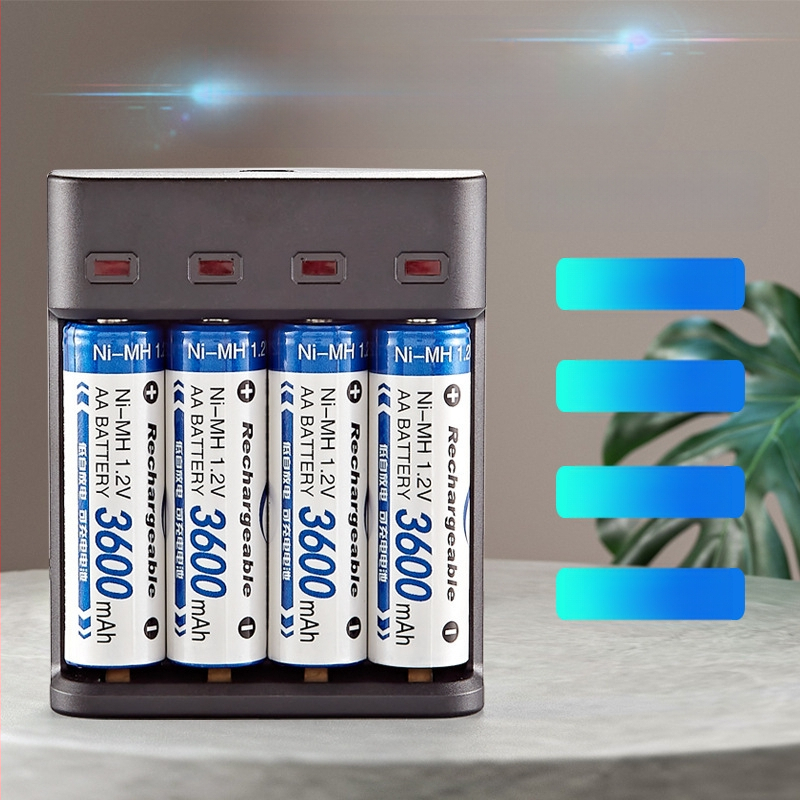 BS5-04 Ni-MH зарядно за батерии, 4 слота, станция за зареждане, вход 5V, изход 300mA