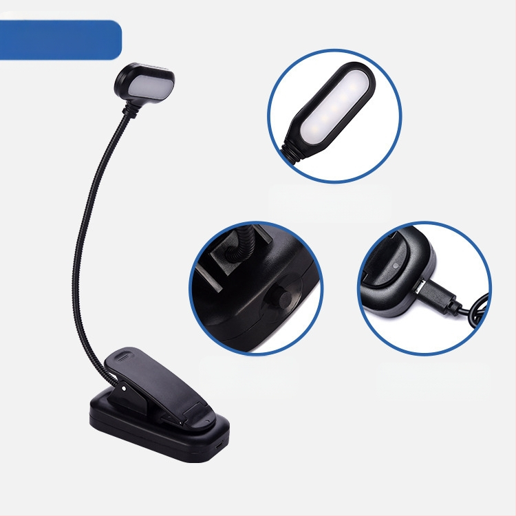 LED állítható clip-lámpa olvasáshoz, USB tápegység, CRI ≥ 95, gombos kapcsoló, feszültség ≤ 36V