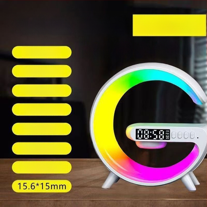 Bluetooth garsiakalbis, išmanioji lempa, žadintuvo laikrodis su pabudimo šviesa, belaidis įkroviklis - 4W LED
