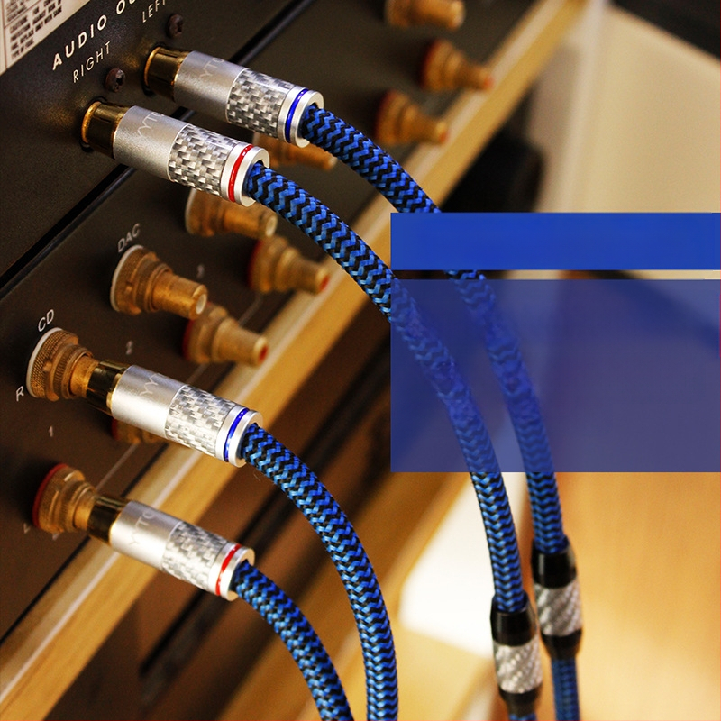 YYTCG 6N μονοκρυσταλλικός χαλκός RCA καλώδιο σήματος, 2-σε-2 HiFi ήχου σύνδεση