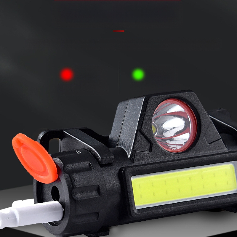 LED čelna lampica, izvor svjetla: žarulja + LED, punjiva baterija 1200mAh, uključuje punjač, vanjska rasvjeta, domet 100–200 m