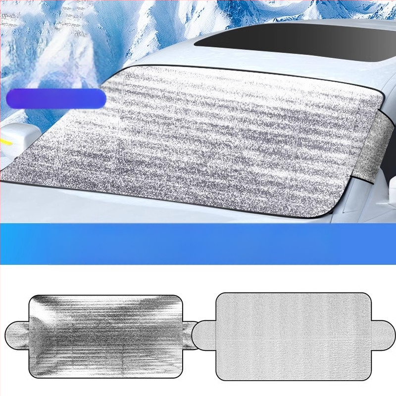 Покривало за предното стъкло на колата, перлен памук, дебело, водоустойчиво и топлоизолирано за зима, монтаж с щипки