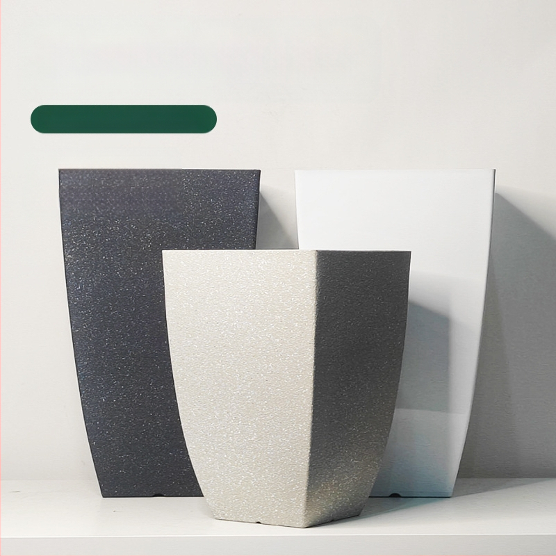 Plastična posuda za cvijeće s izgledom kamena, za pod, injekcijski oblikovana, izdržljiva