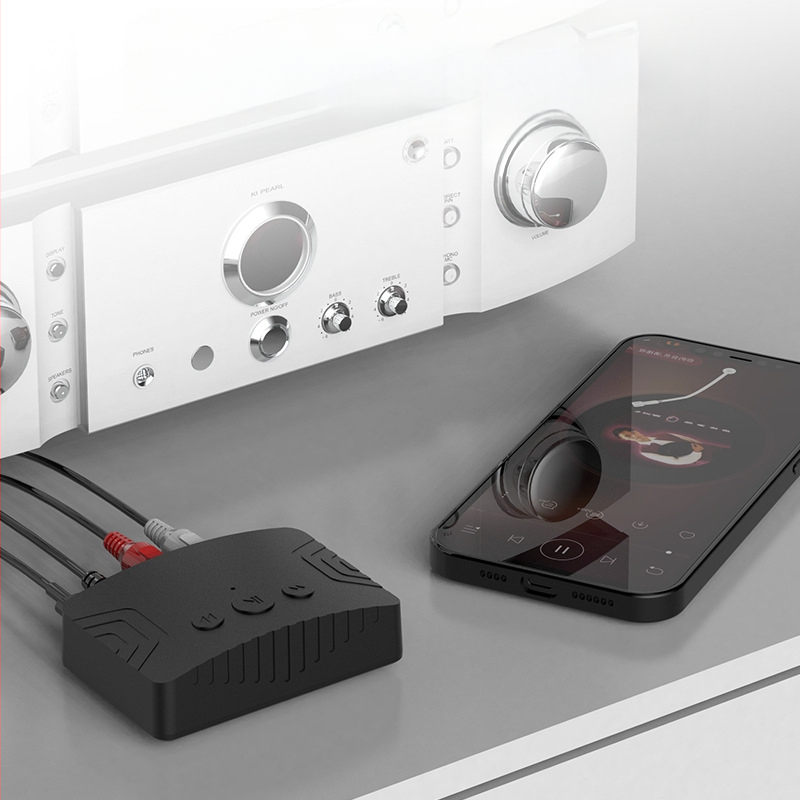 Bluetooth mūzikas uztvērējs R20 ar Type-C barošanu, AUX/RCA izvade, Plug-and-Play, Bluetooth 5.3, darbības diapazons 10 m