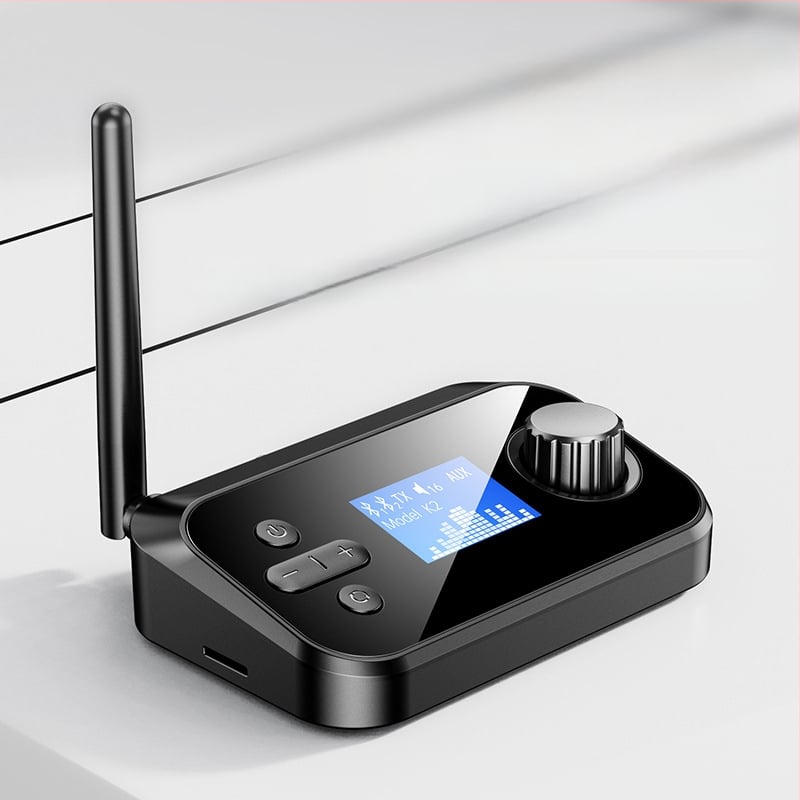 Bluetooth μετατροπέας/δέκτης ενός προς δύο με θύρα USB, Plug-and-Play και εξωτερική τροφοδοσία, υποστηρίζει δύο συσκευές, Bluetooth 5.0