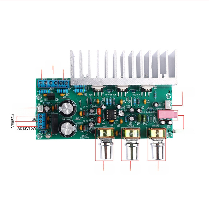 Хай-Фай усилвателна платка със TDA2050 и TDA2030, 2.1-канална